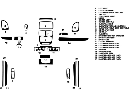 Dodge Grand Caravan 2011-2020 Dash Kit Diagram