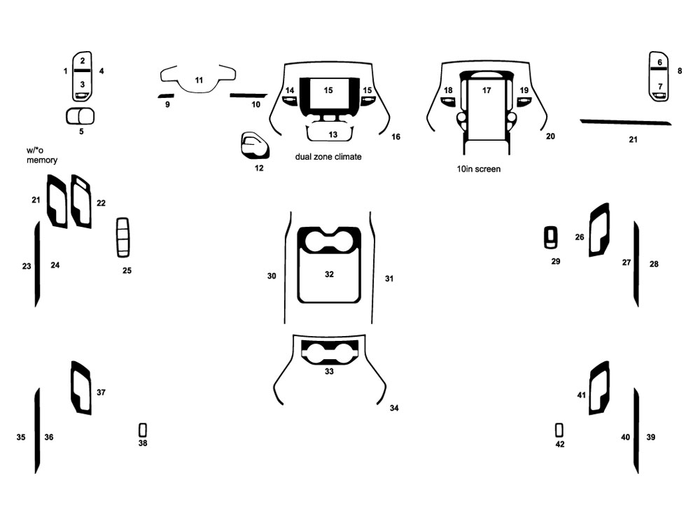 Ram 1500 2018-2019 Dash Kit Diagram