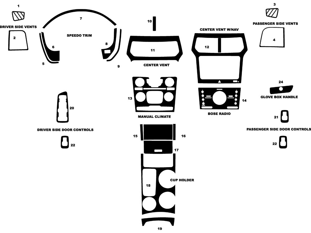 Ford Explorer 2011-2015 Dash Kit Diagram