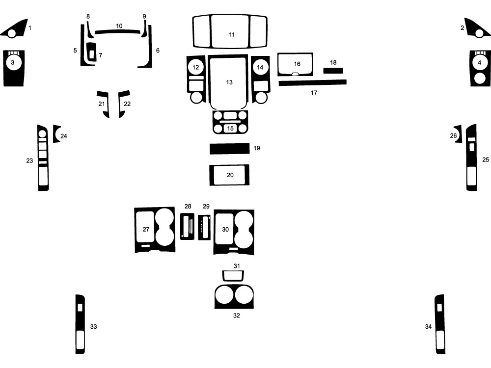 Ford Expedition 2015-2017 Dash Kit Diagram