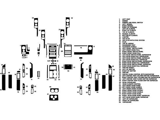 Ford F-150 2009-2012 Dash Kit Diagram