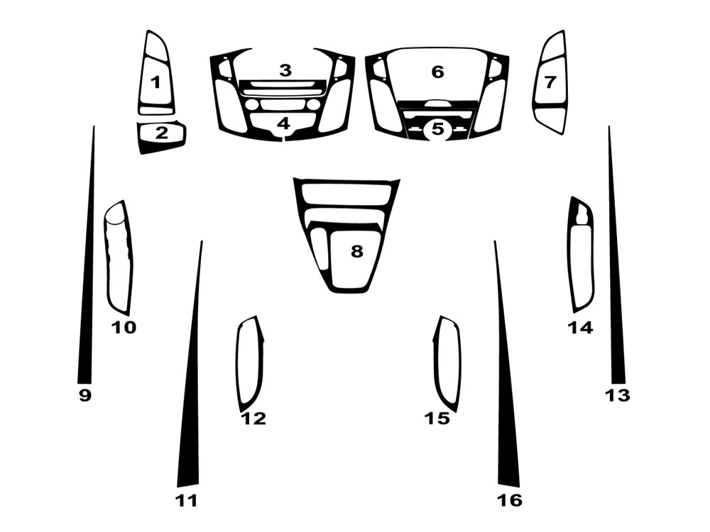 Ford Focus 2015-2018 Dash Kit Diagram