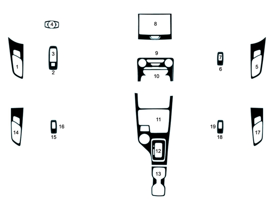 Ford Ranger 2019-2025 Dash Kit Diagram