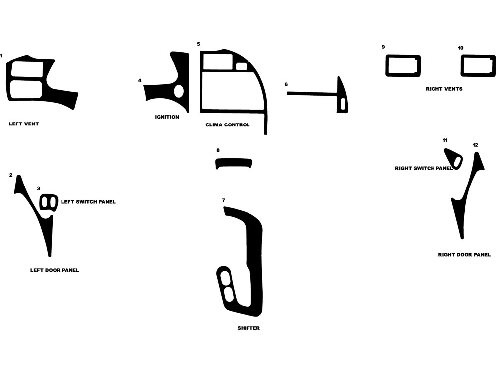 Mercury Cougar 1994-1996 Dash Kit Diagram