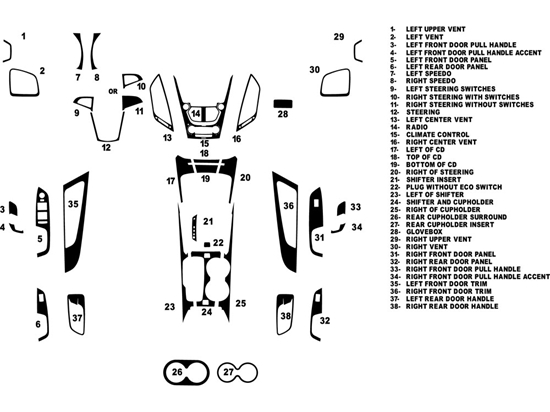 GMC Terrain 2010-2017 Dash Kit Diagram