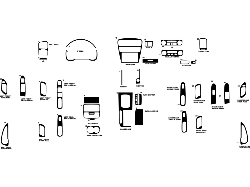 Honda Accord 2001-2002 Dash Kit Diagram