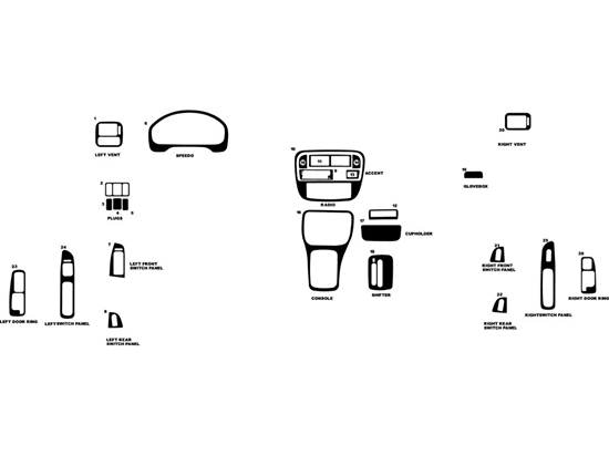 Honda Civic 1996-1998 Dash Kit Diagram