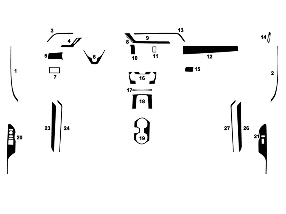 Honda Civic 2016-2021 Coupe Dash Kit Diagram