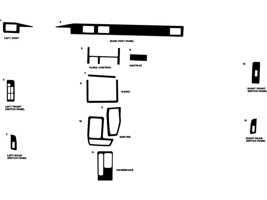 Isuzu Rodeo 1992-1995 Dash Kit Diagram