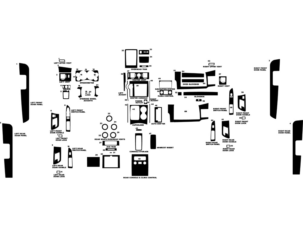 Hummer H2 2008 Dash Kit Diagram