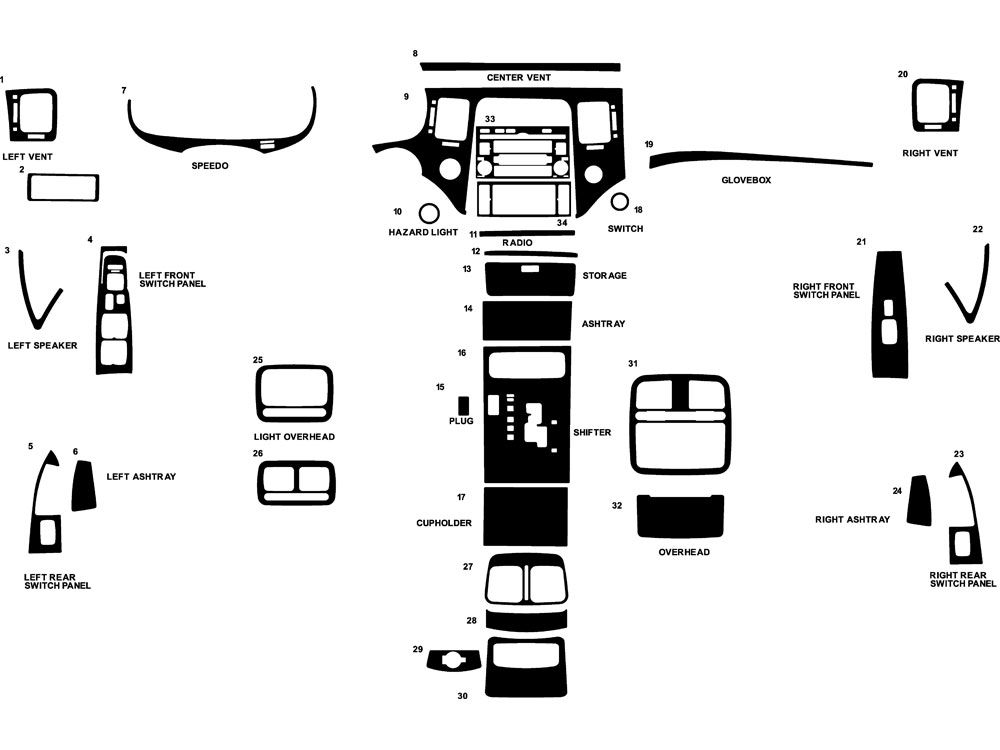 Hyundai Azera 2006-2011 Dash Kit Diagram