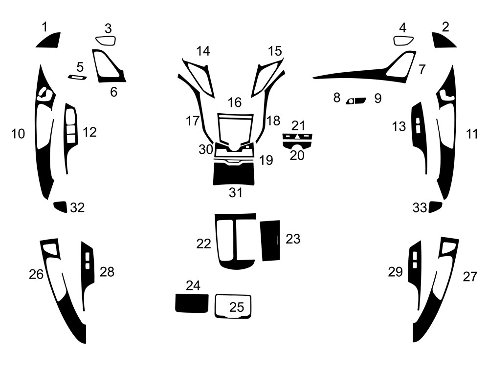 Hyundai Azera 2015-2017 Dash Kit Diagram