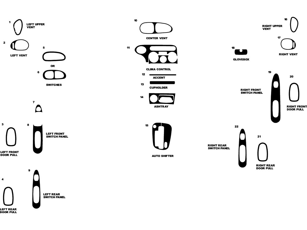 Hyundai Elantra 2000-2000 Dash Kit Diagram