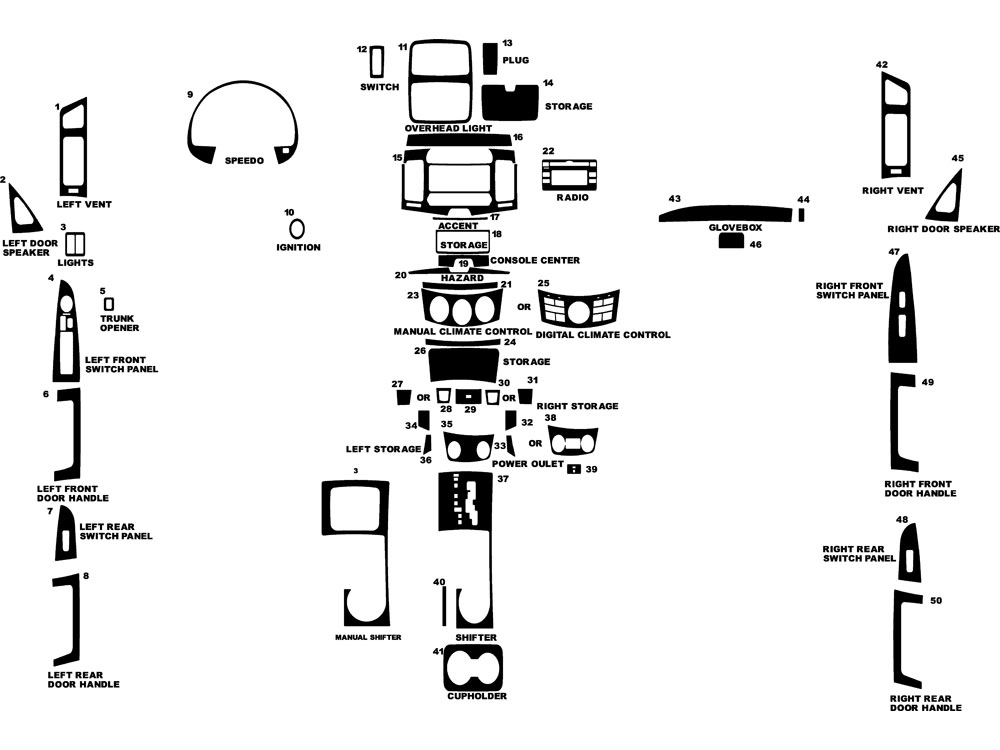 Hyundai Elantra 2007-2009 Dash Kit Diagram