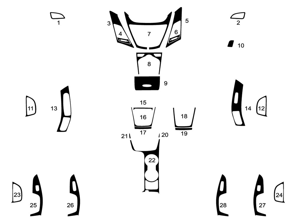 Hyundai Elantra 2015-2016 Dash Kit Diagram