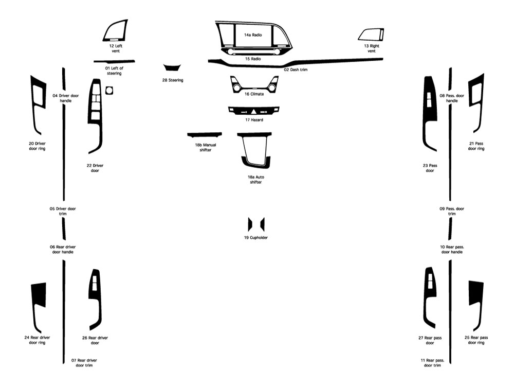 Hyundai Elantra 2017-2018 Dash Kit Diagram