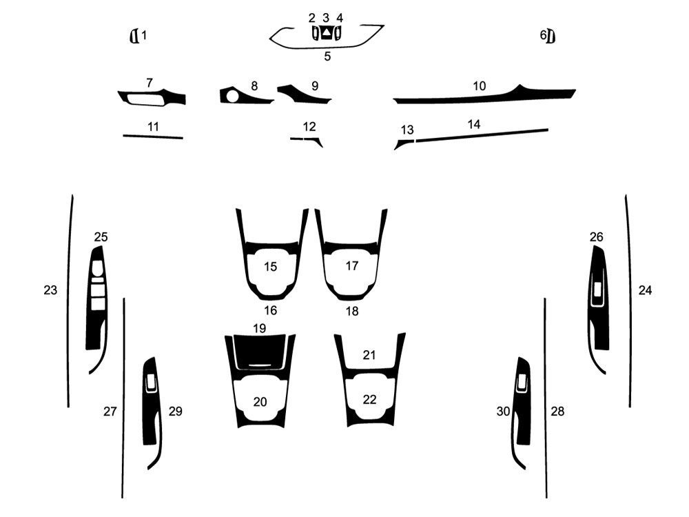 Hyundai Elantra 2018-2020 (GT) Dash Kit Diagram