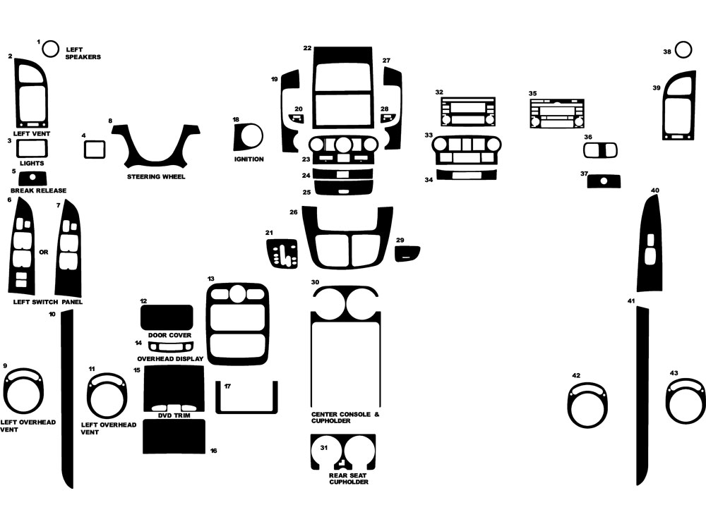 Hyundai Entourage 2007-2008 Dash Kit Diagram