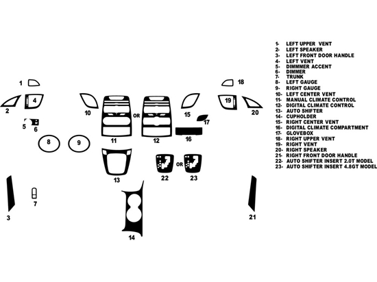 Hyundai Genesis Coupe 2010-2012 Dash Kit Diagram