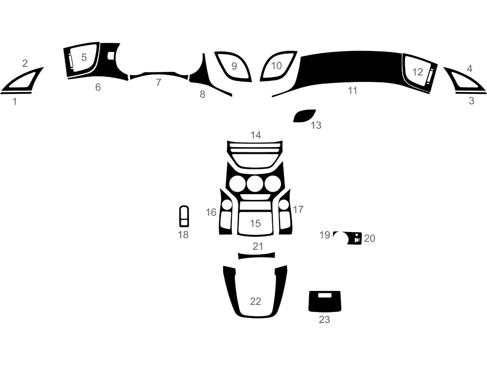 Hyundai Genesis Coupe 2013-2016 Dash Kit Diagram