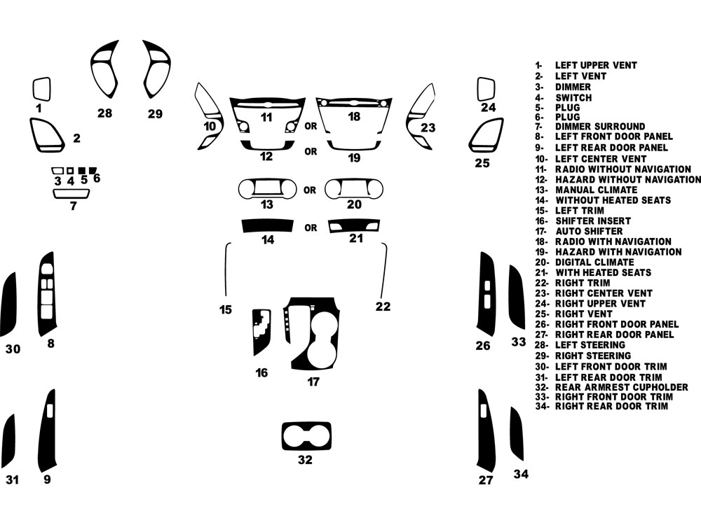 Hyundai Tucson 2010-2013 Dash Kit Diagram