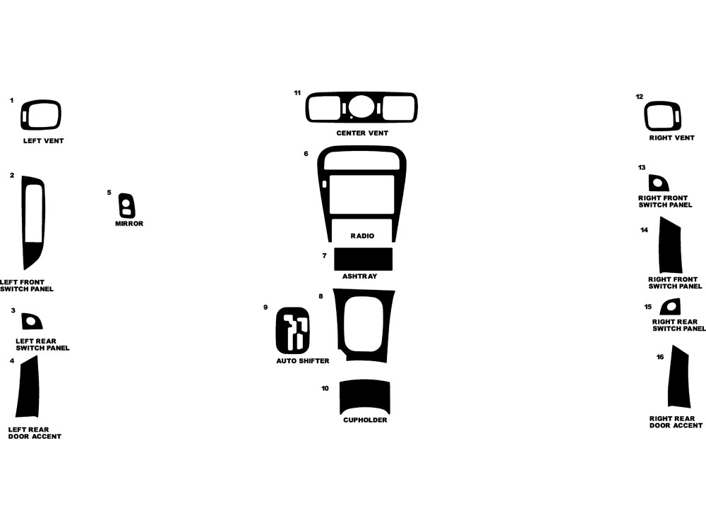 Infiniti J30 1993-1997 Dash Kit Diagram