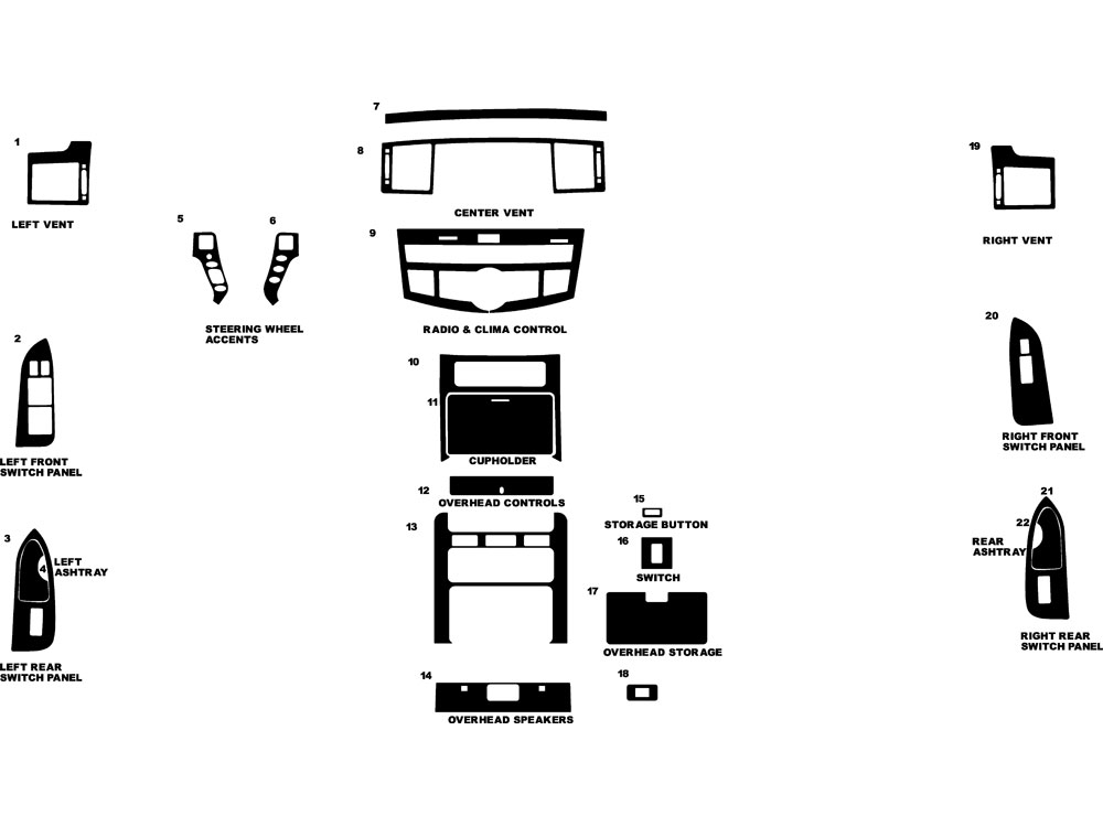 Infiniti M45 2006-2010 Dash Kit Diagram