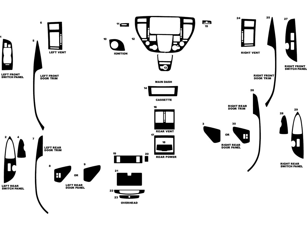 Infiniti Q45 2005-2006 Dash Kit Diagram