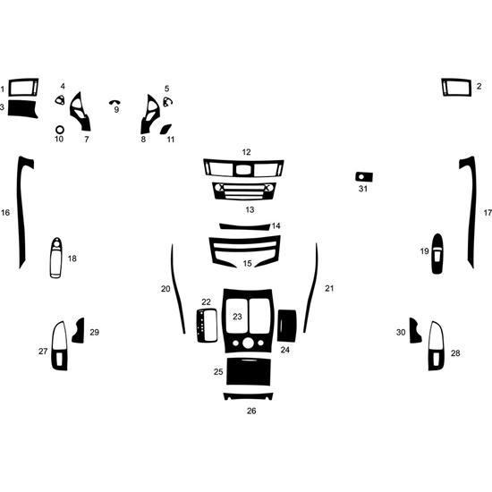 Infiniti M35 2011-2013 Dash Kit Diagram