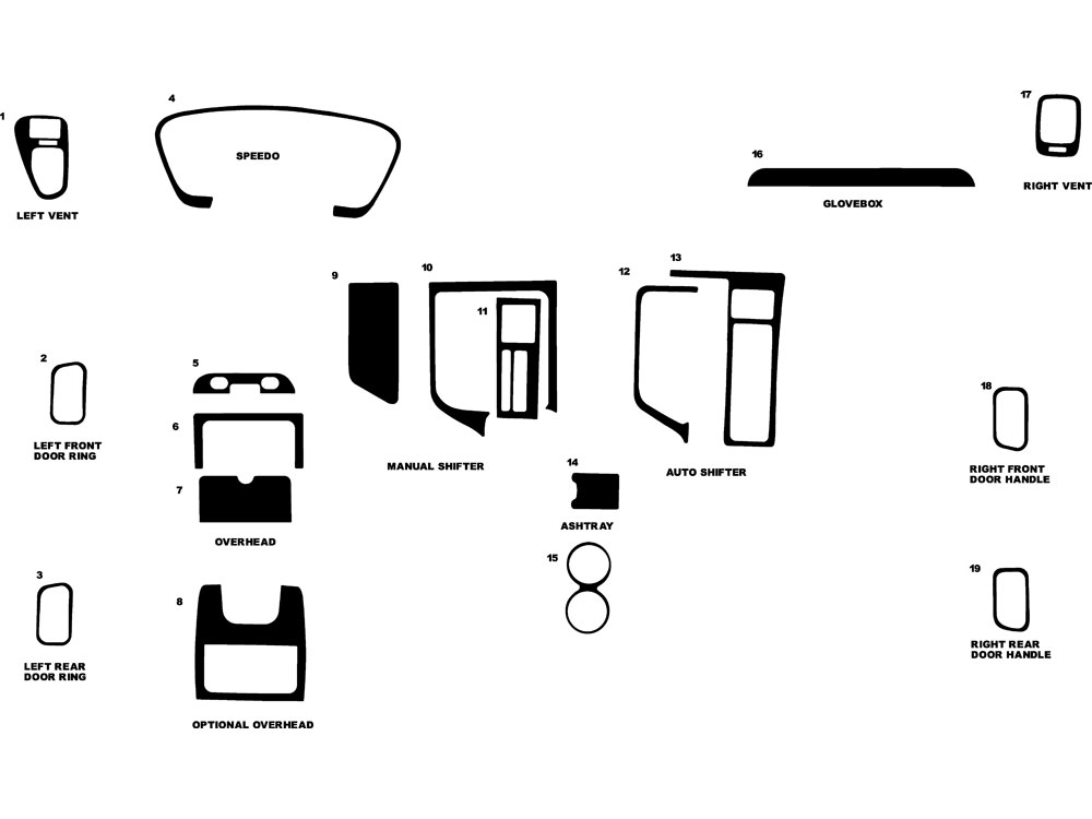 Infiniti QX4 1996-2000 Dash Kit Diagram