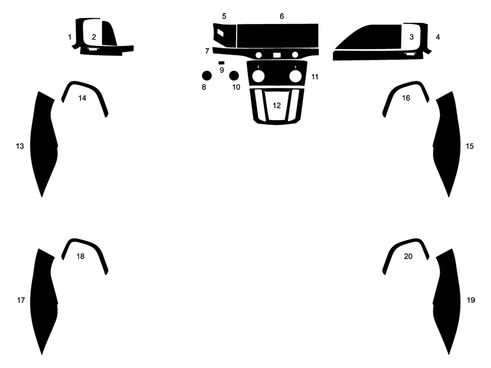 Jaguar I-Pace 2019-2023 Dash Kit Diagram