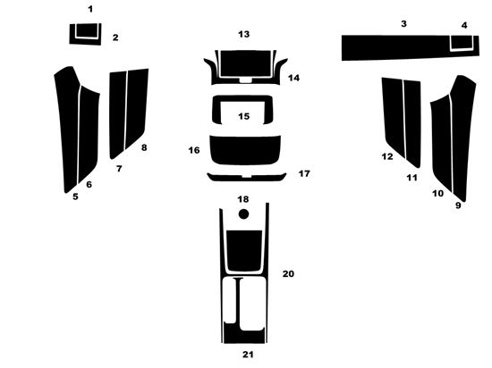 Jaguar XF 2016-2020 Dash Kit Diagram