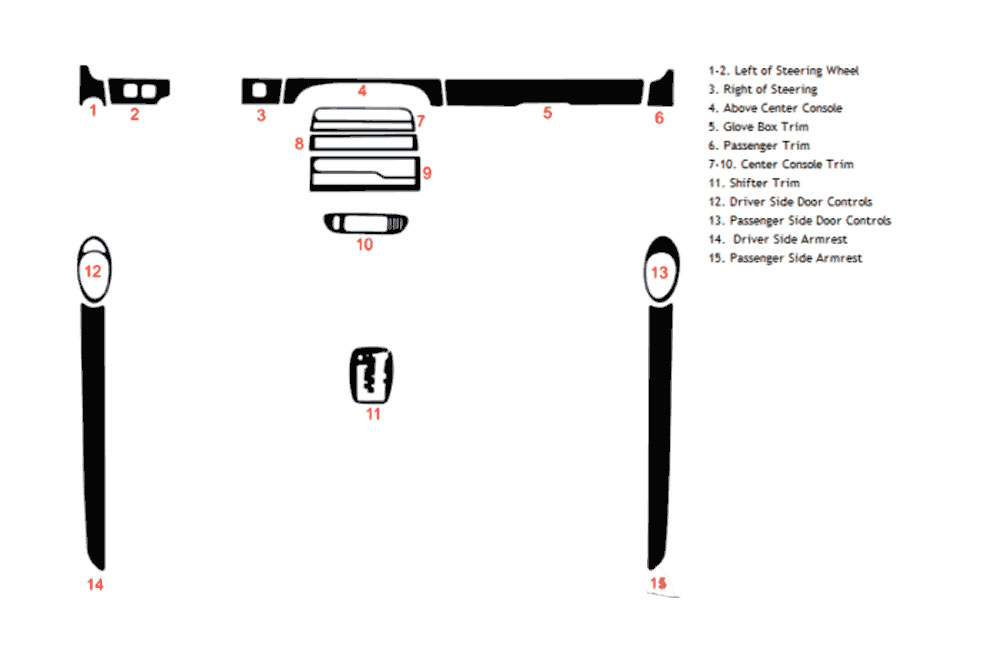 Jaguar XK-Type 2000-2006 Dash Kit Diagram