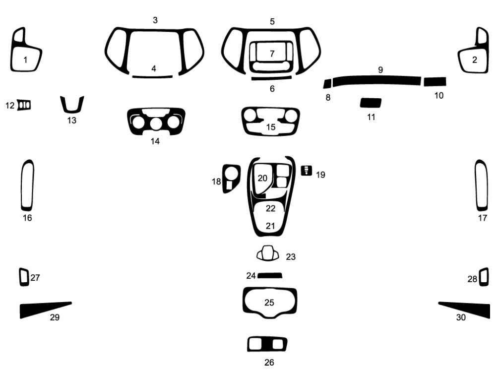 Jeep Compass 2018-2021 Dash Kit Diagram