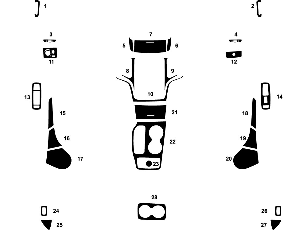 Jeep Grand Cherokee 2018-2024 (4th Generation) Dash Kit Diagram