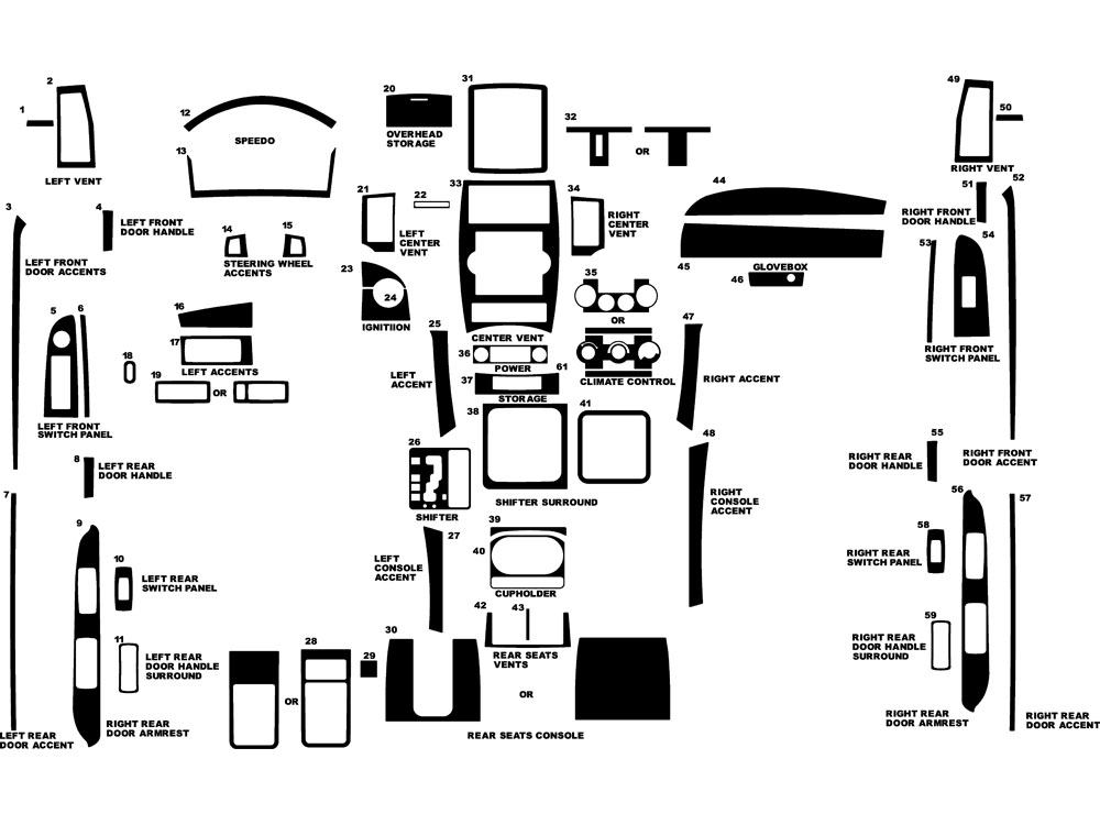 Jeep Grand Cherokee 2008-2010 Dash Kit Diagram