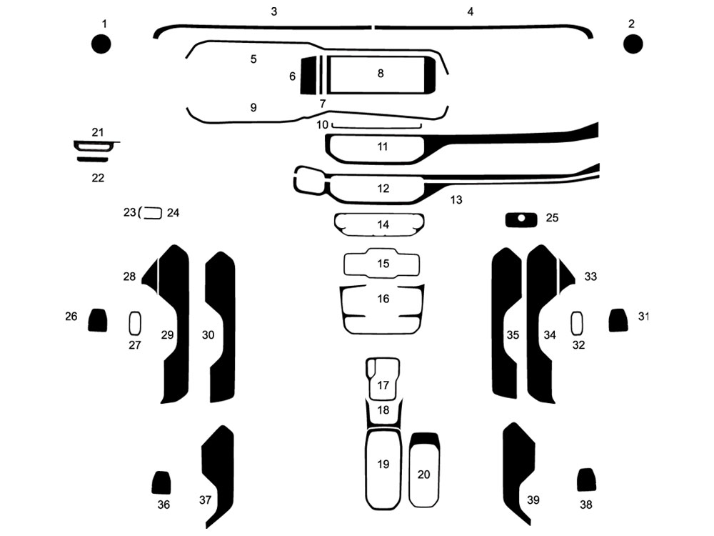 Jeep Wrangler 2024-2024 Dash Kit Diagram