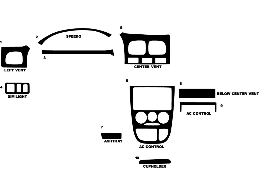 Kia Rio 2001-2002 Dash Kit Diagram