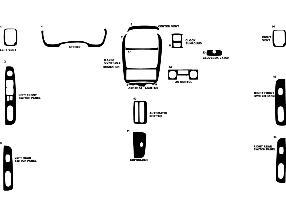 Kia Optima 2001-2002 Dash Kit Diagram