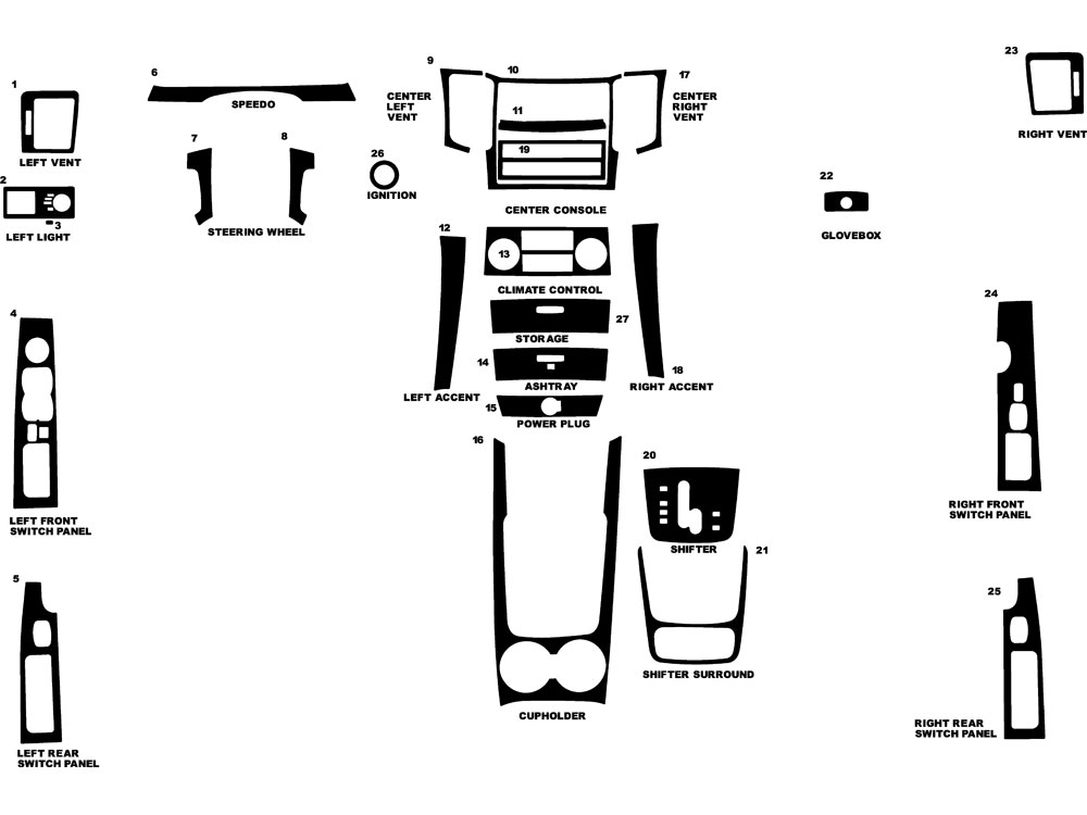 Kia Sorento 2007-2007 Dash Kit Diagram