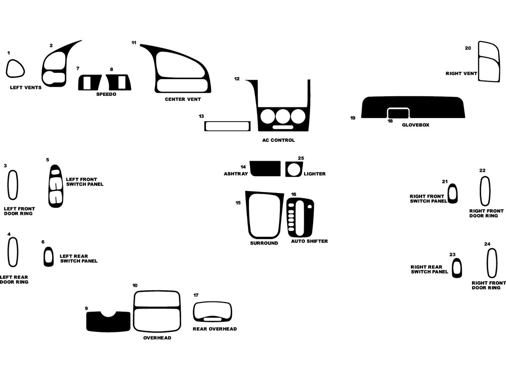 Kia Spectra 2002-2004 Dash Kit Diagram