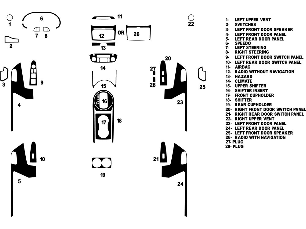 Kia Sportage 2011-2016 Dash Kit Diagram