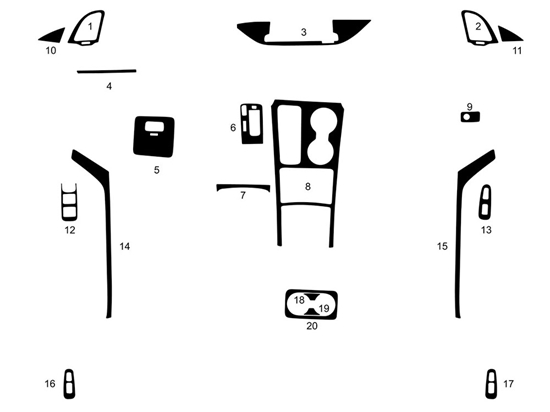 Kia Stinger 2018-2023 Dash Kit Diagram