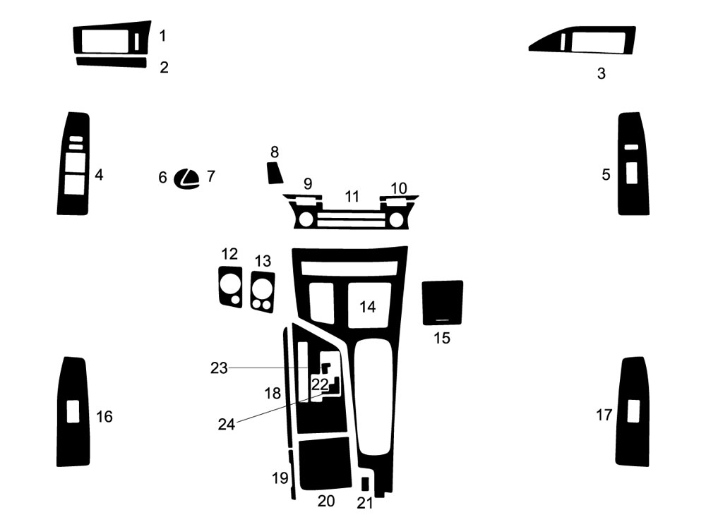 Lexus ES 2013-2018 Dash Kit Diagram