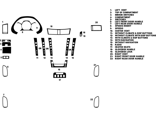 Lexus GS 2006-2011 Dash Kit Diagram