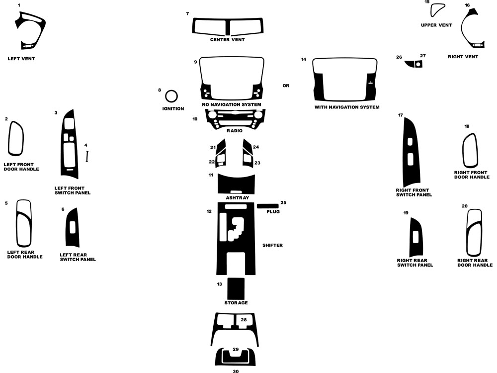 Lexus IS 2006-2008 Dash Kit Diagram