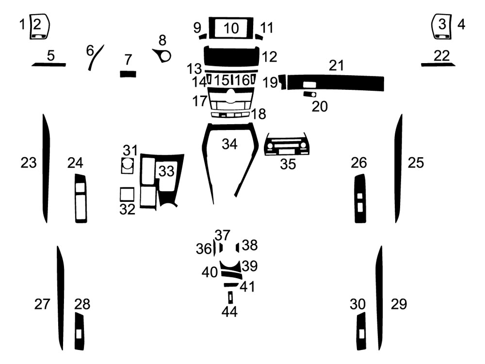 Lexus NX 2015-2017 Dash Kit Diagram