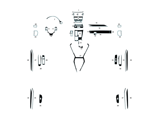 Lexus NX 2018-2021 Dash Kit Diagram