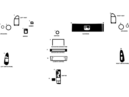 Lexus SC 2002-2010 Dash Kit Diagram