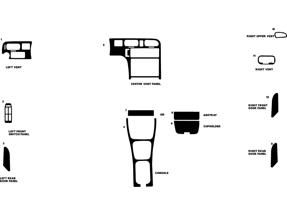 Mazda 626 1993-1994 Dash Kit Diagram